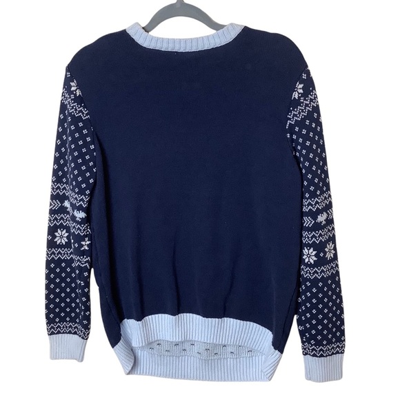 Game of Thrones Ugly Christmas Sweater Womens M Blue Crewneck Deck The Wall - Picture 4 of 6